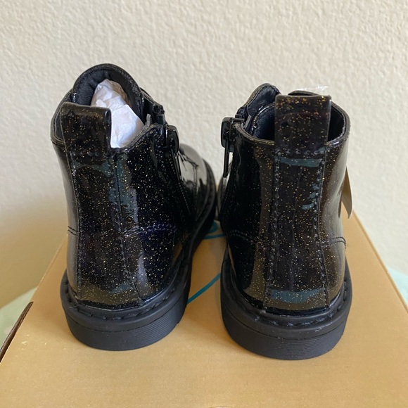 NWT Black Little Reese Glittery Girls Boots size 7 - Picture 5 of 14